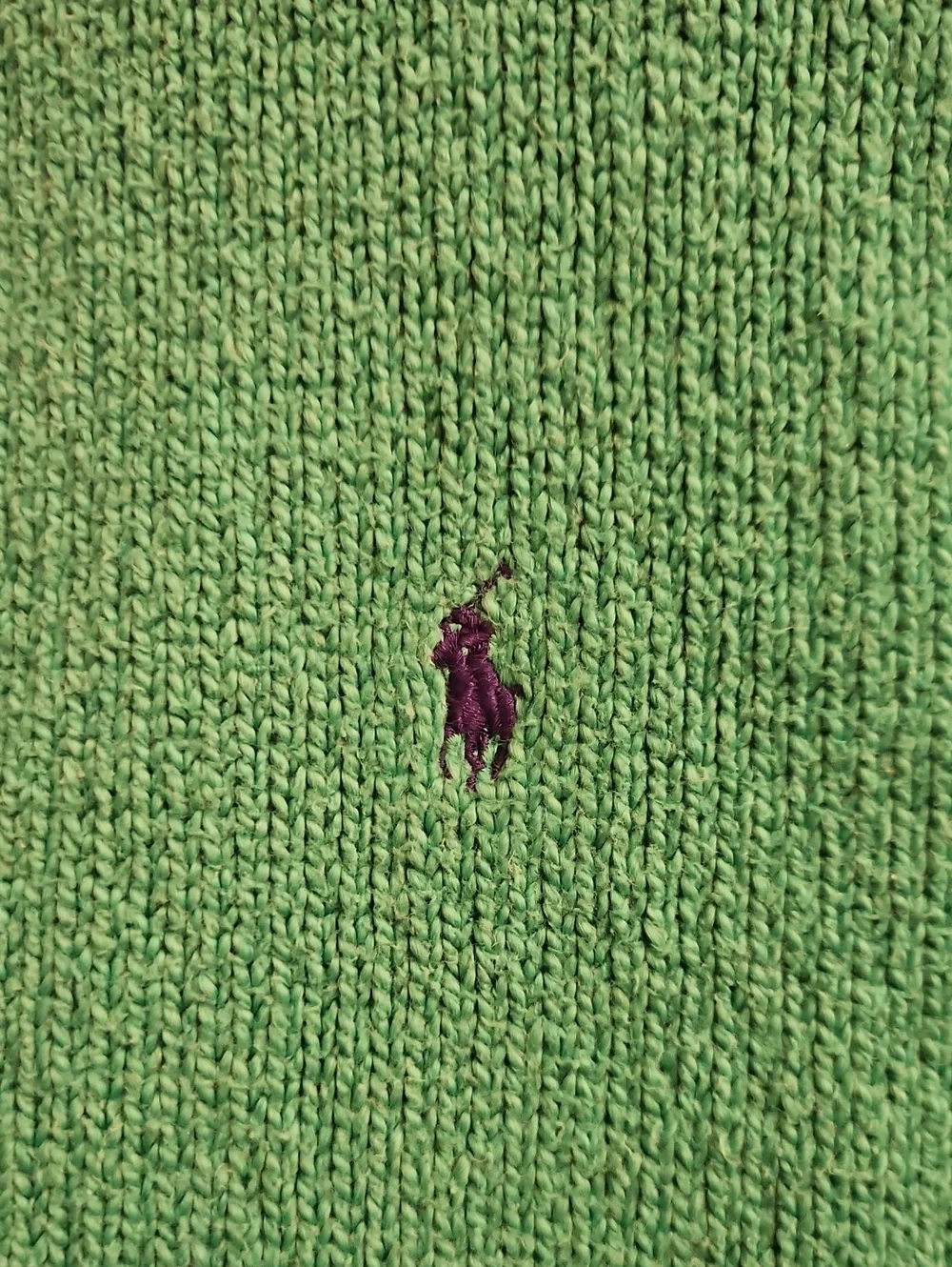 Vintage 80s 90s Polo Ralph Lauren Apple Green Cotton Crewneck, L navy Pony